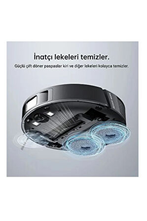 Güçlü emiş Dikkat çekici temizlik Uyumlu Pro Robot Süpürge Siyah