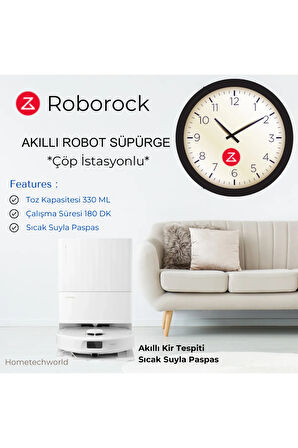 Çöp İstasyonlu Akıllı Robot Süpürge Beyaz