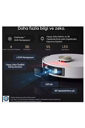 Ultra 7000Pa Uyumlu  Emiş Complete, Otomatik Paspas  Yıkama ve Kurutma,  Robot Süpürge
