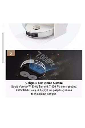 Ultra 7000Pa Uyumlu  Emiş Complete, Otomatik Paspas  Yıkama ve Kurutma,  Robot Süpürge