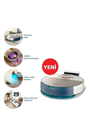 7000 Serisi Aqua Islak ve Kuru Temizlik Robotu, Güçlü 5200 Mah Li-Io Hediye