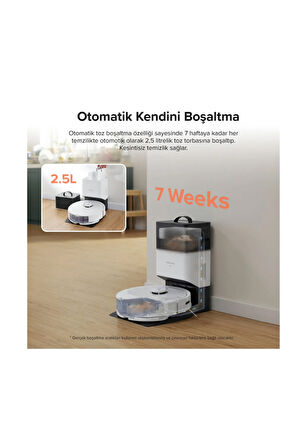 Çöp Istasyonlu Akıllı Robot Süpürge Beyaz