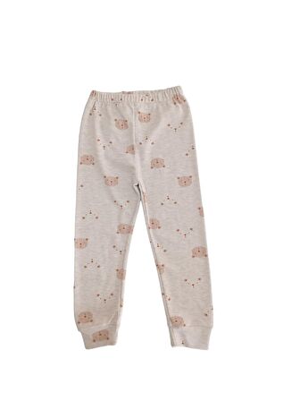 P134 BROWN BEAR ERKEK ÇOCUK BASKILI UZUN KOLLU 2'Lİ TAKIM