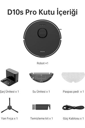 EV D10s Pro, Robot Elektrikli Süpürge, Action AI, 5000Pa, 280 dakika pil ömrü, 5000 PA