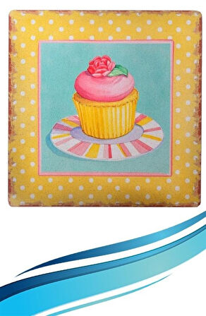  Decotown Duvar Panosu 40*40 Cup Cake Muffin Motifli Duvar Süsü