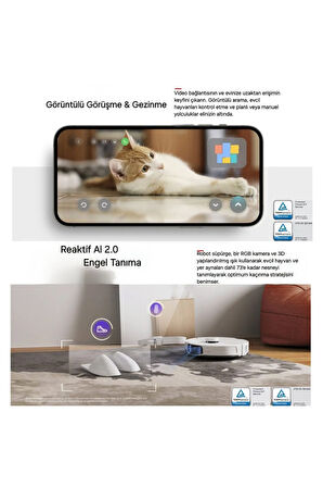 Ultra Premium Lüks Silme Fonksiyonlu ve Kaldırılabilir Paspaslı Robot Süpürge,