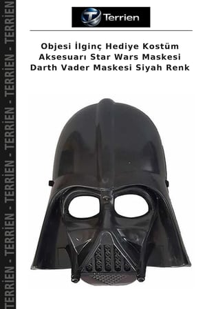 Objesi İlginç Hediye Kostüm Aksesuarı Star Wars Maskesi Darth Vader Maskesi Siyah Renk