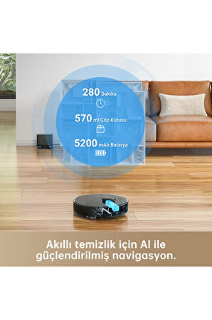 D10s Pro Robot Süpürge Siyah