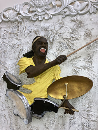 Baterist,Dekoratif Duvar Obje Biblo, Sarı