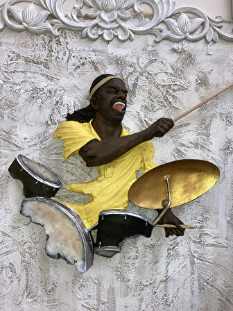 Baterist,Dekoratif Duvar Obje Biblo, Sarı