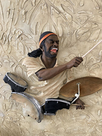 Baterist,Dekoratif Duvar Obje Biblo Bej