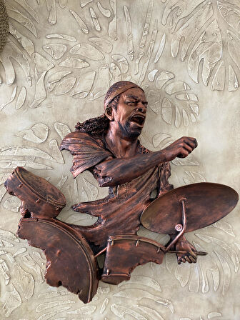 Baterist,Dekoratif Duvar Obje Biblo Bakır