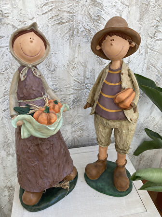 Kabak Tutan Çift Bahçe Biblo