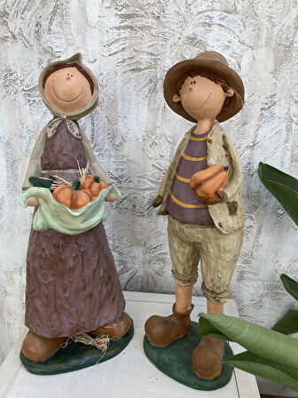 Kabak Tutan Çift Bahçe Biblo