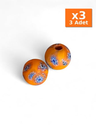10gr Hint Cam Boncuk · Turuncu - Hint Cam Boncuklar - 3 Adet Aynı Ürün, x3 Paket