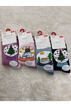 Ekinoks Asorti Dikişsiz Havlu Termal Çocuk Soket Çorap 4lü Set 5-12 Yaş 3077