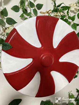 Dev Boy Yuvarlak Şeker: XXL Yılbaşı Dekorasyonu - Göz Alıcı Kırmızı & Beyaz 50 cm