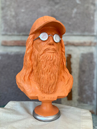 Neon Leonardo  da Vinci Büst Turuncu