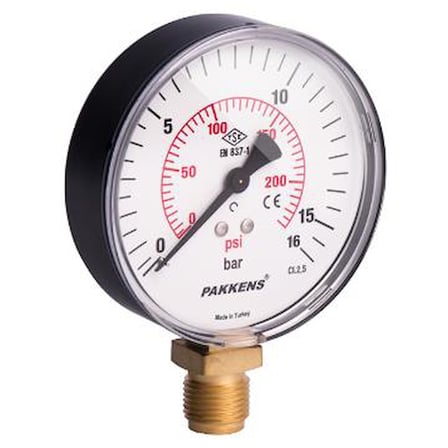 Pakkens 63x10 Paslanmaz Alttan Çıkışlı Manometre