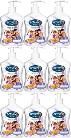 Activex Antibakteriyel Sıvı Sabun Hassas/Sensitive 300ML Pompalı (Rafadan Tayfa Serisi) (9 Lu Set)