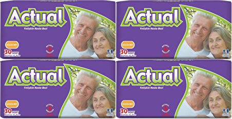 Actual Yetişkin Hasta Bezi Bel Bantlı S - Small - Küçük 120 Adet (4PK*30)