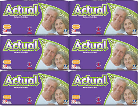 Actual Yetişkin Hasta Bezi Bel Bantlı S - Small - Küçük 180 Adet (6PK*30)