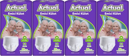 Actual Emici Külot Yetişkin Bezi M - Medium - Orta (Islaklık Göstergeli) 120 Adet