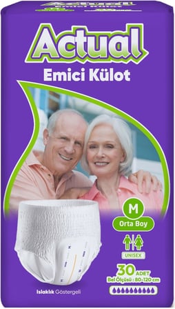 Actual Emici Külot Yetişkin Bezi M - Medium - Orta (Islaklık Göstergeli) 240 Adet