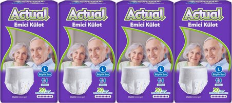 Actual Emici Külot Yetişkin Bezi L - Large - Büyük (Islaklık Göstergeli) 120 Adet