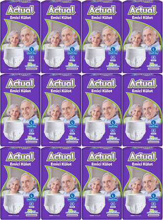 Actual Emici Külot Yetişkin Bezi L - Large - Büyük (Islaklık Göstergeli) 360 Adet
