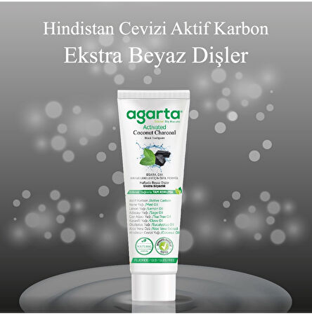 Agarta Doğal Diş Macunu 100ML Aktif Karbonlu (6 Lı Set)