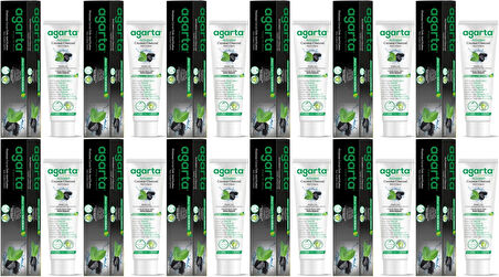 Agarta Doğal Diş Macunu 100ML Aktif Karbonlu (12 Li Set)
