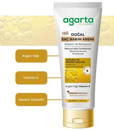 Agarta Doğal Güçlü Bakım Saç Güzelleştirici Krem 250 ML (2 Li Set)