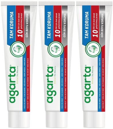 Agarta Doğal Tam koruma Diş Macunu 75 ML Gün Boyu Koruma (3 Lü Set)