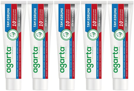 Agarta Doğal Tam koruma Diş Macunu 75 ML Gün Boyu Koruma (5 Li Set)