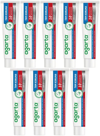 Agarta Doğal Tam koruma Diş Macunu 75 ML Gün Boyu Koruma (9 Lu Set)