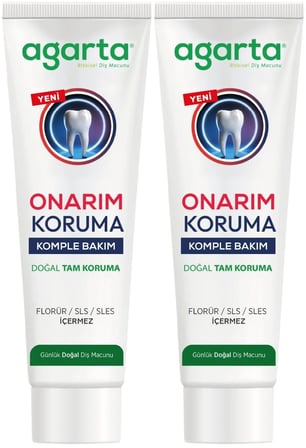 Agarta Doğal Tam koruma Diş Macunu 90 ML Onarım & Koruma (2 Li Set)