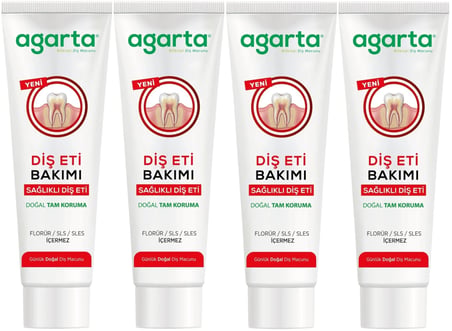 Agarta Doğal Tam koruma Diş Macunu 90 ML Diş Eti Bakımı & Plak Karşıtı (4 Lü Set)