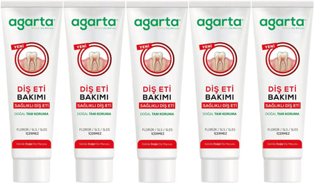 Agarta Doğal Tam koruma Diş Macunu 90 ML Diş Eti Bakımı & Plak Karşıtı (5 Li Set)