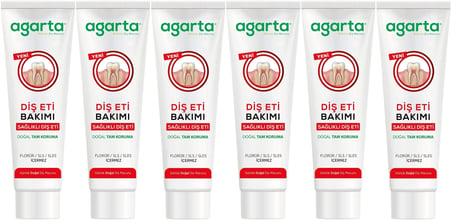 Agarta Doğal Tam koruma Diş Macunu 90 ML Diş Eti Bakımı & Plak Karşıtı (6 Lı Set)