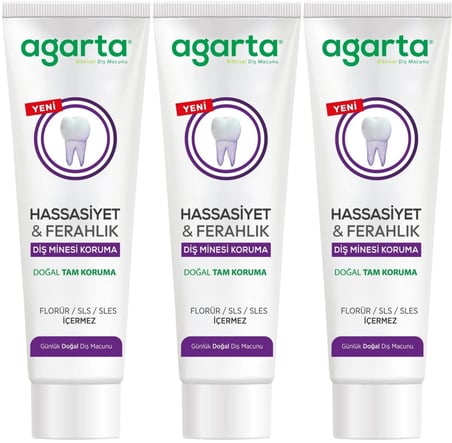 Agarta Doğal Tam koruma Diş Macunu 90 ML Hassasiyet & Ferahlık (3 Lü Set)