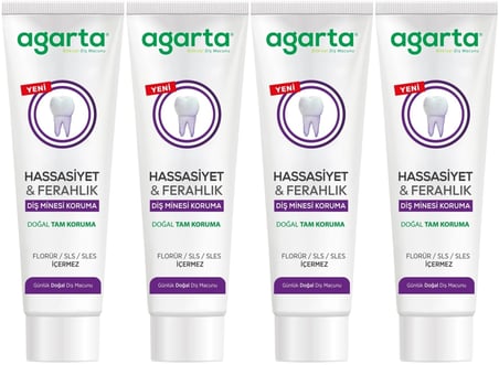 Agarta Doğal Tam koruma Diş Macunu 90 ML Hassasiyet & Ferahlık (4 Lü Set)