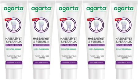 Agarta Doğal Tam koruma Diş Macunu 90 ML Hassasiyet & Ferahlık (5 Li Set)