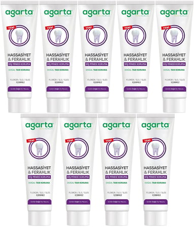 Agarta Doğal Tam koruma Diş Macunu 90 ML Hassasiyet & Ferahlık (9 Lu Set)