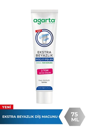 Agarta Doğal Tam koruma Diş Macunu 75 ML Ekstra Beyazlık & Diş Eti Bakımı 90 ML (Karma 2 Li Set)