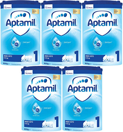 Nutrıcıa Aptamil 800GR Bebek Sütü No:1 (0-6 Ay) Doğumdan İtibaren (5 Li Set)