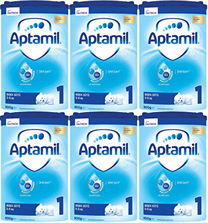 Nutrıcıa Aptamil 800GR Bebek Sütü No:1 (0-6 Ay) Doğumdan İtibaren (6 Lı Set)