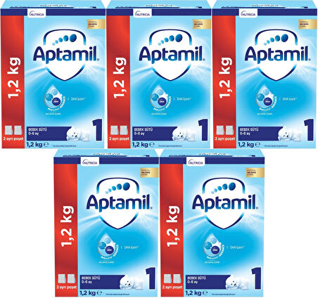 Nutrıcıa Aptamil 1200GR Bebek Sütü No:1 (0-6 Ay) (5 Li Set)