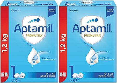 Nutrıcıa Aptamil Pronutra 1200GR Bebek Sütü No:1 (0-6 Ay) Yenidoğan Doğumdan itibaren (2 Li Set)