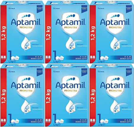 Nutrıcıa Aptamil Pronutra 1200GR Bebek Sütü No:1 (0-6 Ay) Yenidoğan Doğumdan itibaren (6 Lı Set)